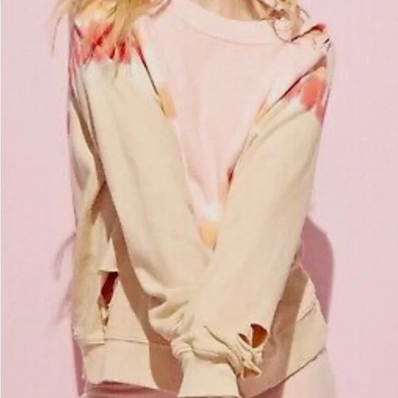 NWT WILDFOX GRAPEFRUIT SOMMERS INTENTIONALLY DISTRESSED SWEATSHIRT SZ SMALL - Picture 6 of 14
